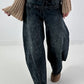 Lässige Wide Leg Jeans mit besonderen Nähten - used black