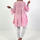 Tunika/Kleid mit Frotte-Applikation - rosa