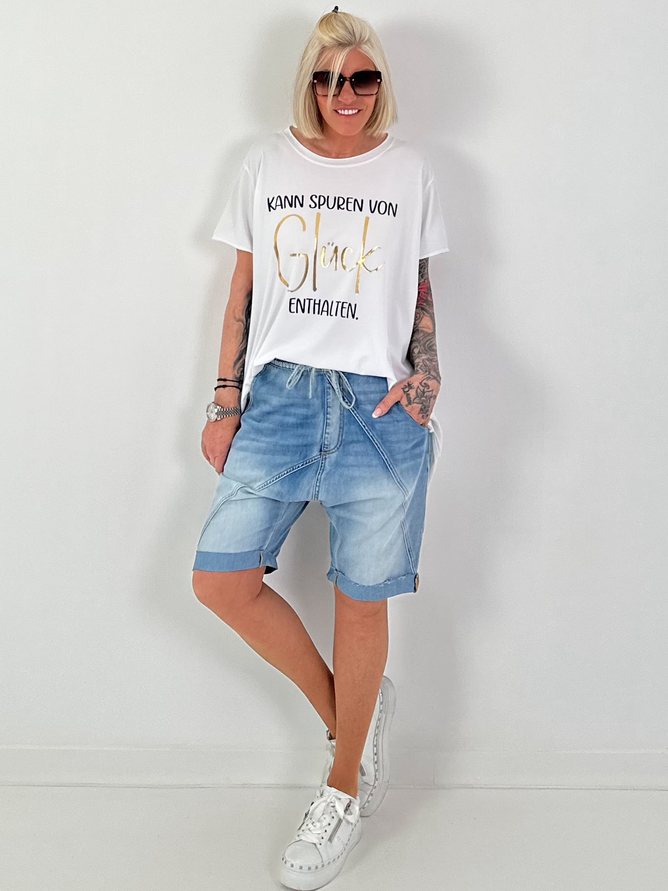 Long T-Shirt Luck - white
