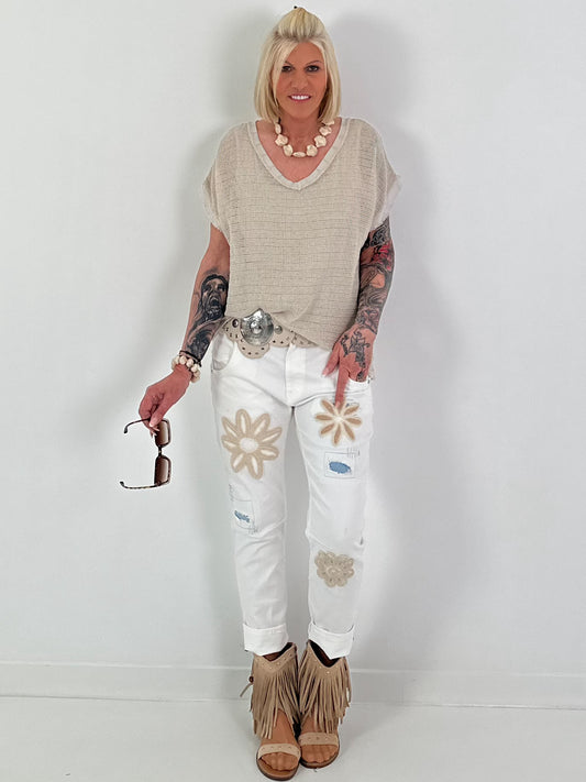 Netzshirt - beige
