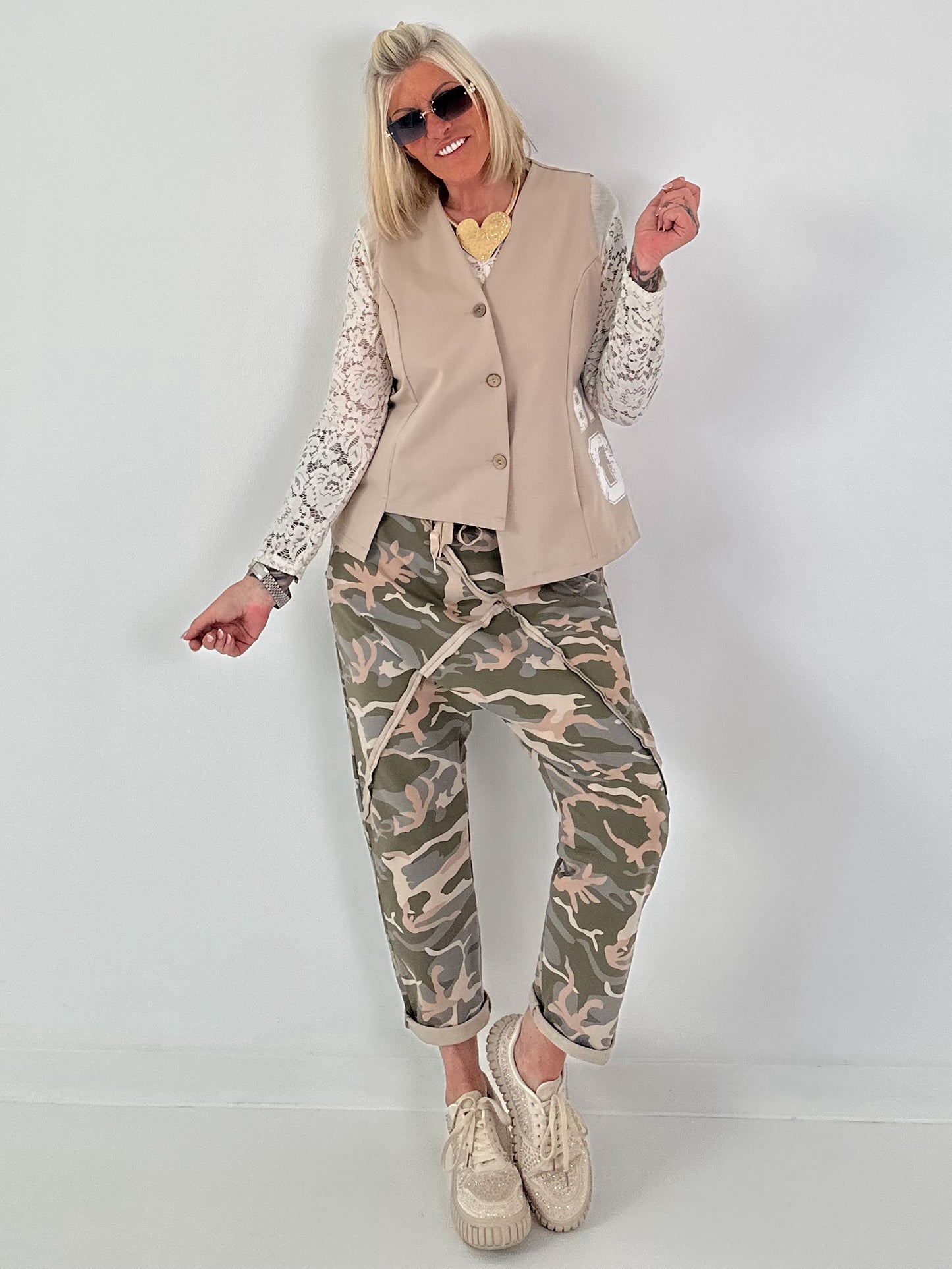 Camouflage Baggy  - beige - mehrfarbig ( lieferbar ab ca. 10.07.26)