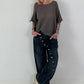 Lightweight Sweater with Half Sleeves - anthracite