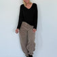 Basic Shirt mit V-Neck - schwarz