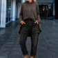Jeans mit elastischem Bund und Patten - schwarz