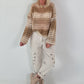 Grobstrickpullover mit Farbverlauf - beige-mehrfarbig