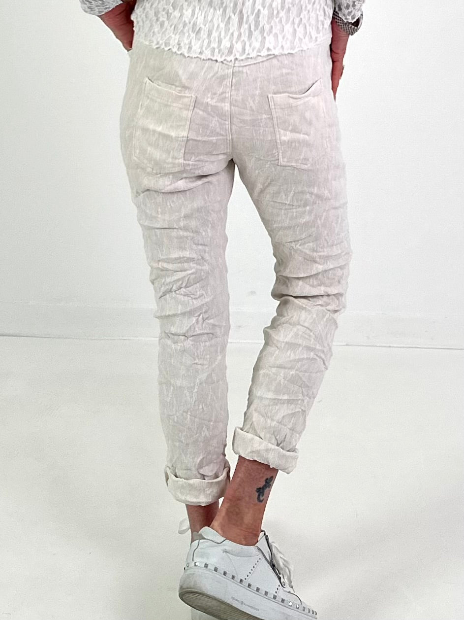 Hose mit Muster - beige