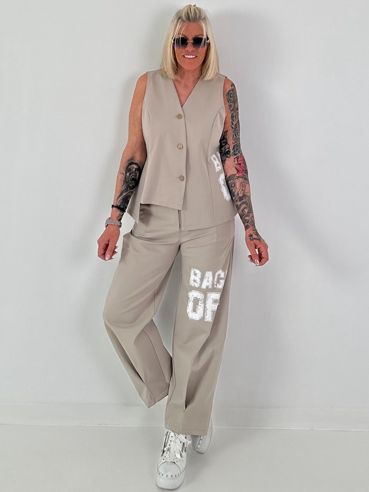 Weste BACK OFF - taupe
