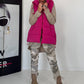 Weste mit schimmerndem Finish und Kapuze - pink
