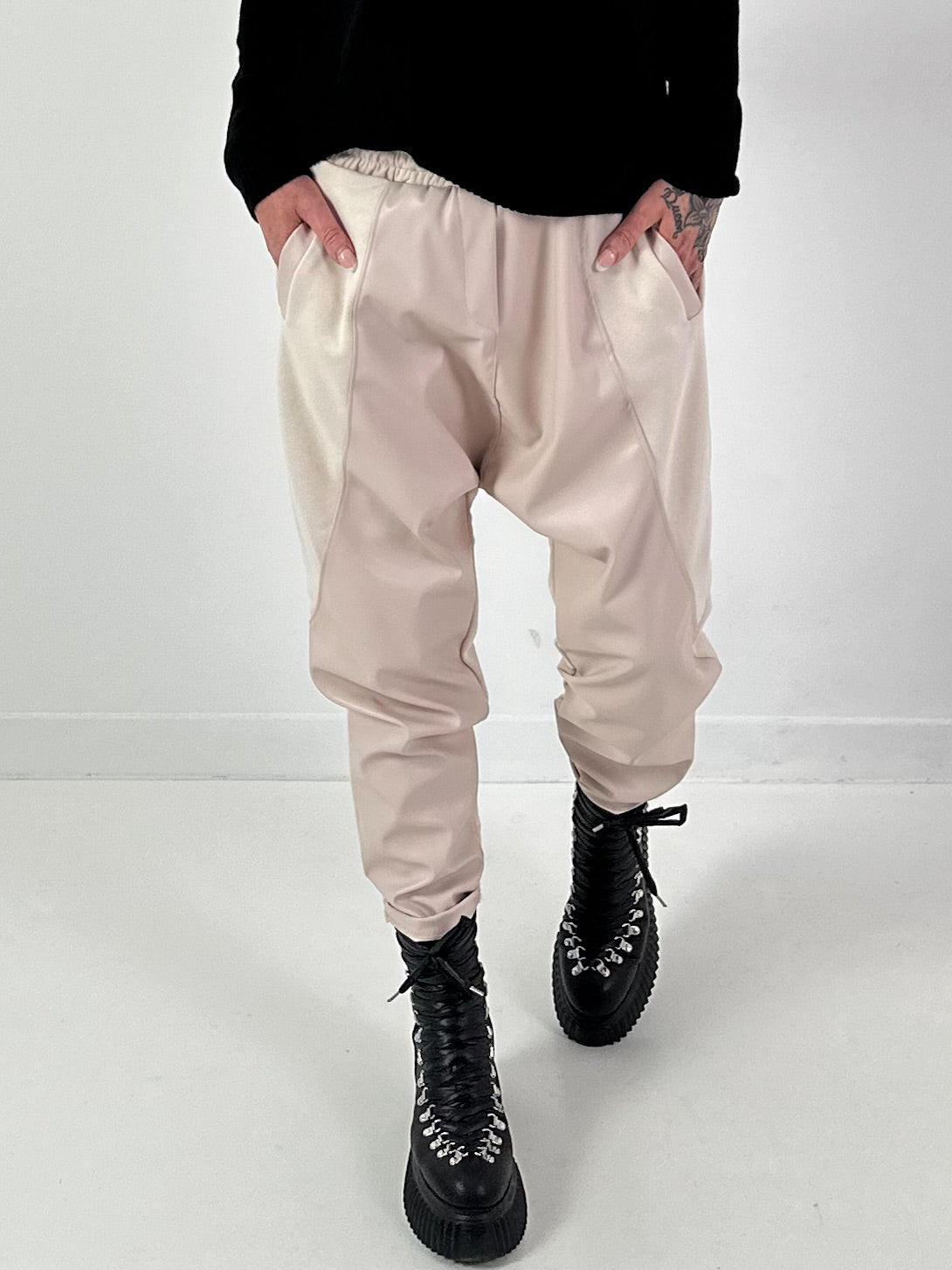 Baggy trousers model "Love Duo" - beige