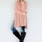Long Strickpullover - rosa