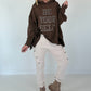 Oversized Hoodie Be Yourself - mokka