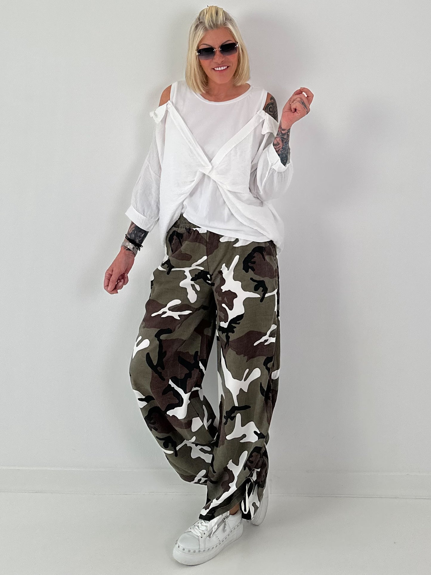 Tunika mit integrierten Top - weiss