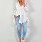Oversized frilled shirt blouse - white