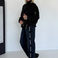 Bomberjacke mit gerafften Ärmeln - schwarz