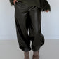Vegane Lederhose 2 Looks - oliv
