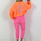 Short jacket with back print - neon orange