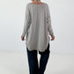 Oversized shirt with leopard print and rhinestone details - taupe