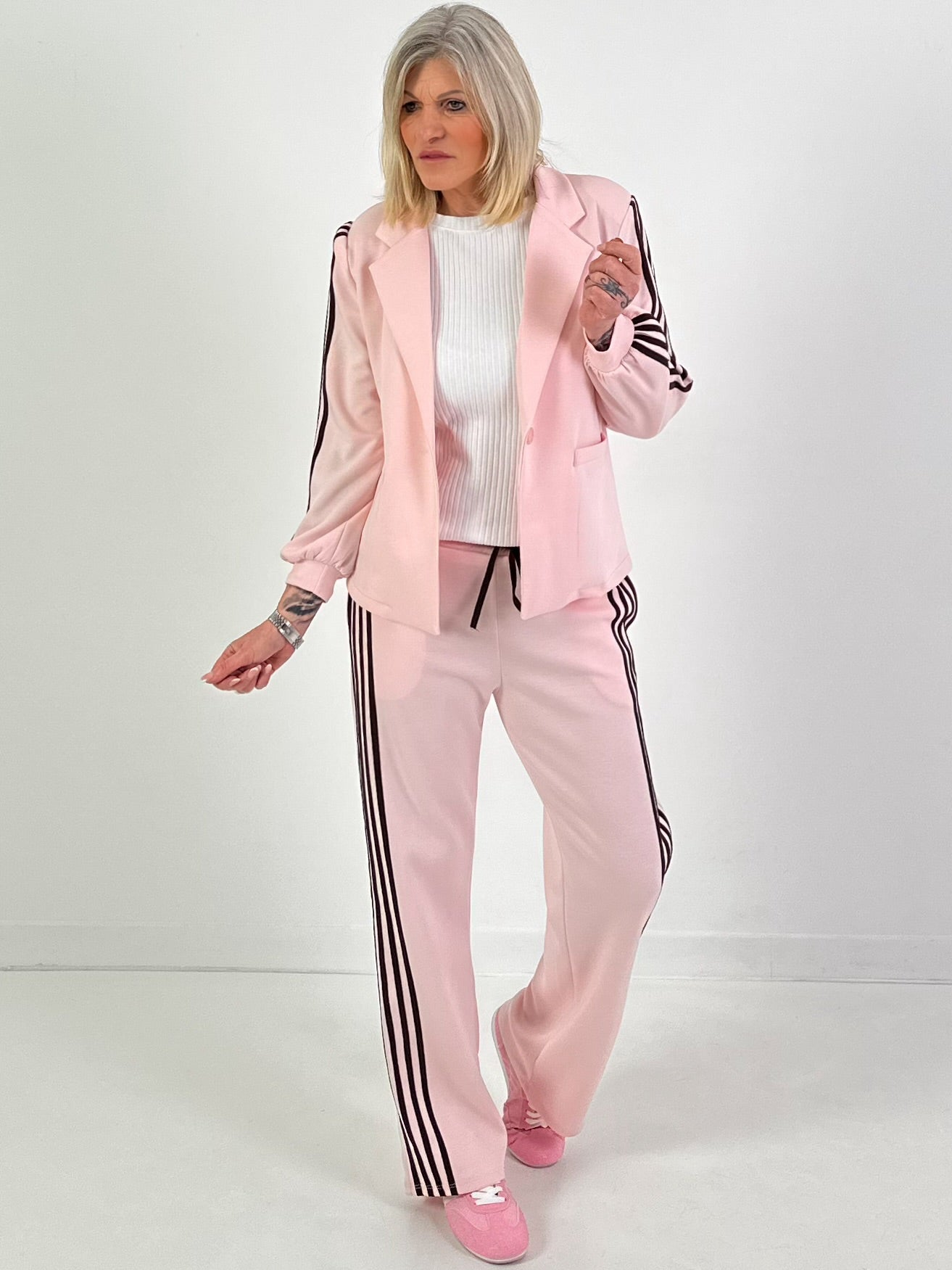 Blazer mit Streifendetails - rosa