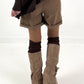 Leather-look shorts, model "Velvet Shine" - taupe