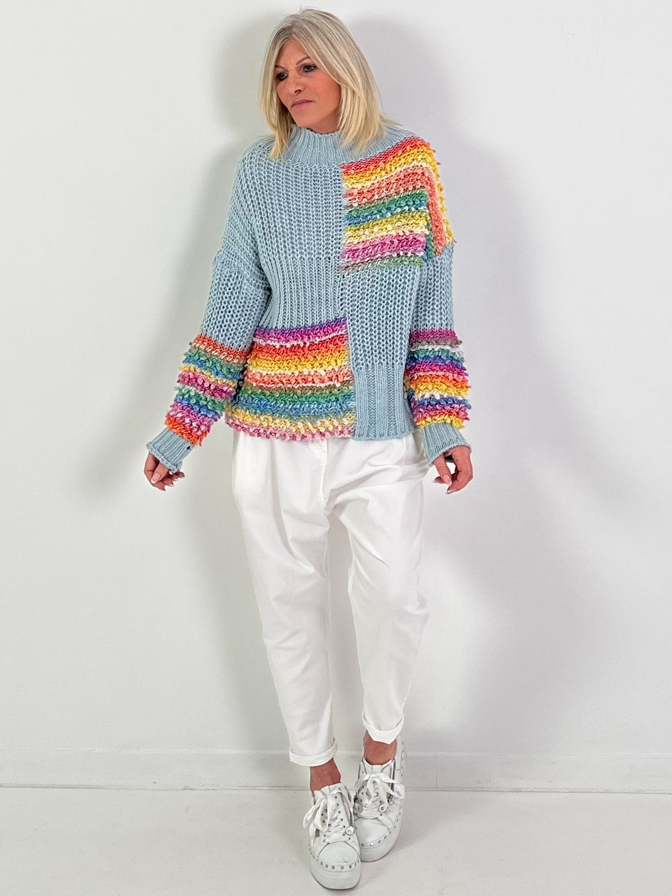 Pullover Modell "Rainbow Dream Knit" - hellblau