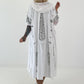 Sweatshirt Mantel mit floralem Netzeinsatz und Cut outs - weiss