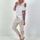 Linen Cut-Out Shirt - white