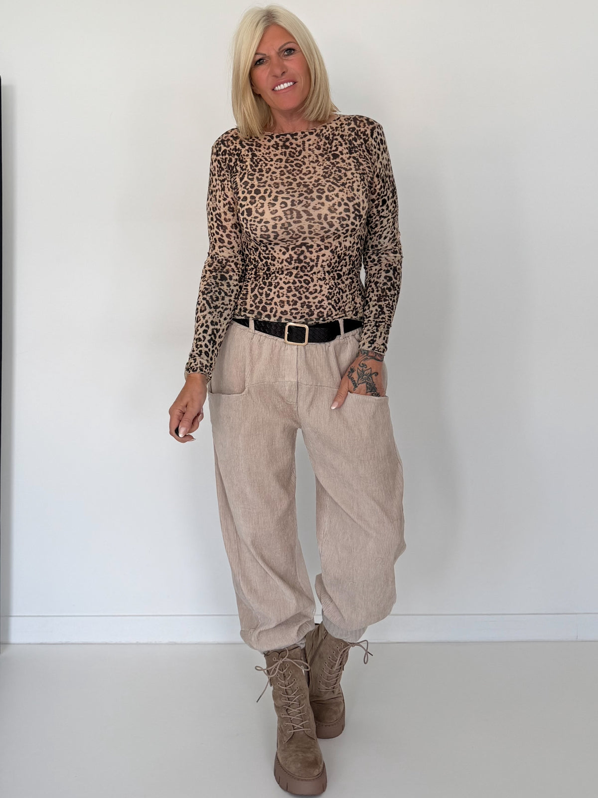 Kasjmier shirt met luipaardprint - 3 kleuren