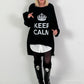 Oversized shirt model "KEEP CALM" - black