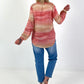 Silk tunic with colour gradient and heart details - pink-multicoloured