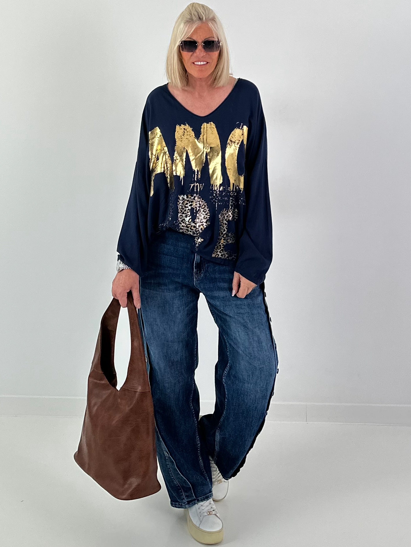 Oversized Shirt Amore - night blue