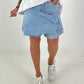 2-in-1 denim shorts - light-denim