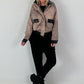 Vintage leather-look blouson jacket - taupe