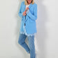 Blazer met kanten details - lichtblauw