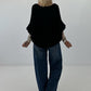 Oversized knitted cardigan with sophisticated details - black