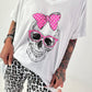 Oversized Shirt Skull - weiss