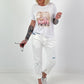 T-Shirt Glitzer Car - weiss-rosa