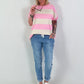 Striped Sweatshirt - beige-rose