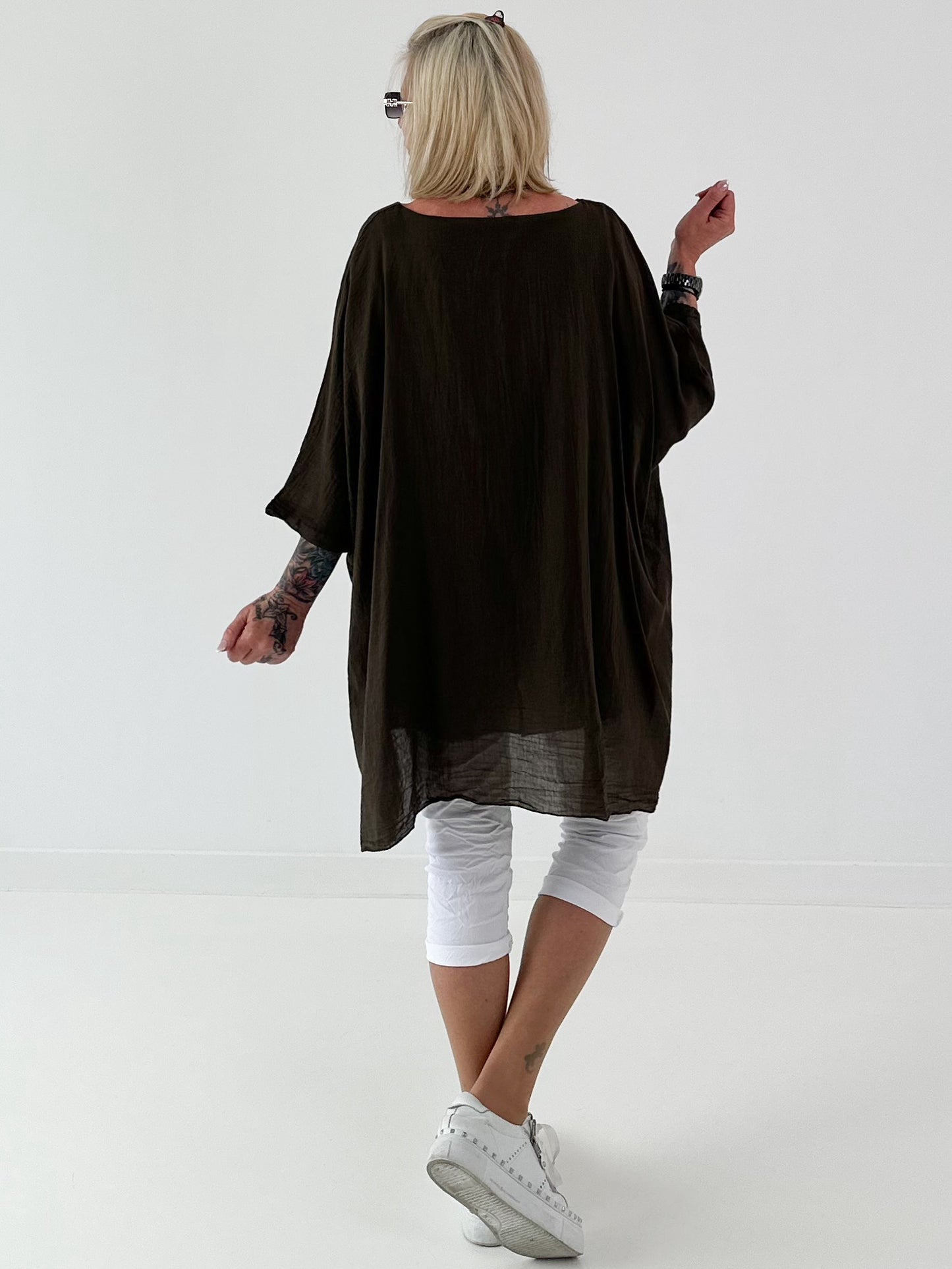 Tunika im Layer-Look - schoko