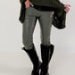 Vegane Lederhose mit Patch - oliv