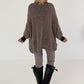 Soft Oversized Chunky Knit Sweater - taupe