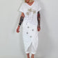 T-Shirt mit Glitzerpalmen - weiss