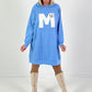 Long Hoodie/Kleid Modell "Edition M" - hellblau