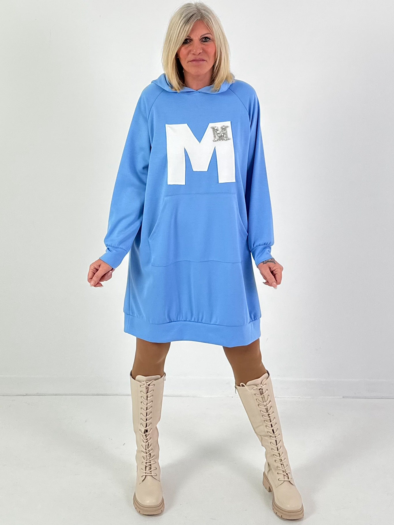 Long Hoodie/Kleid Modell "Edition M" - hellblau