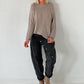 Weicher oversized Basic Pullover - taupe