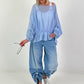 Tunic with Flounce Hem - Light Blue