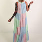 Ibiza Maxikleid - rosa-mint-hellblau