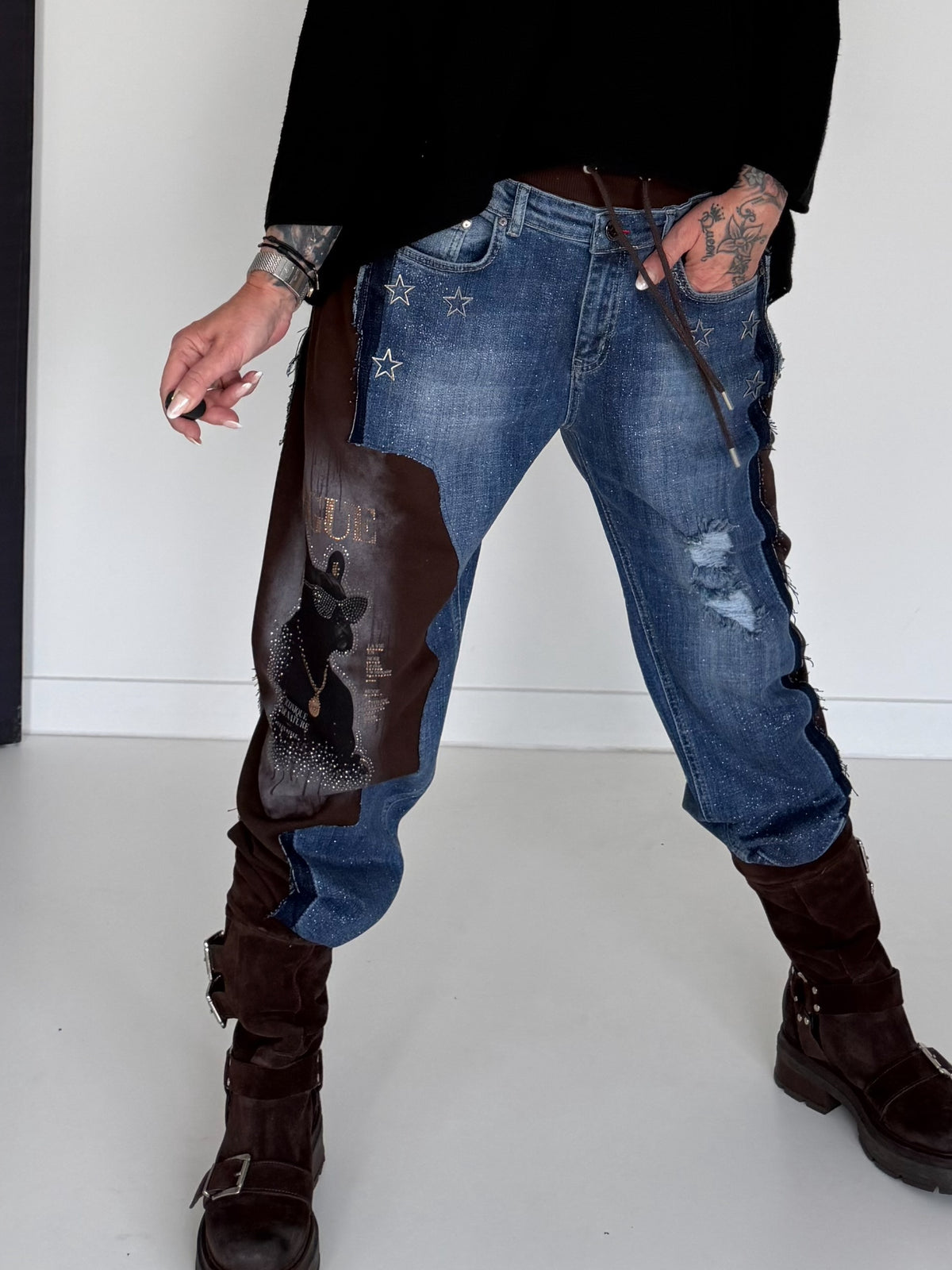 Jogg-Jeans Fashion Dog - denim-mokka