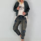 Jacke mit Rückenprint - anthrazit