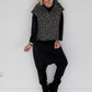 Kurzarm-Hoodie mit All Over Leo-Print - anthrazit ( lieferbar ab ca 28.08.26)