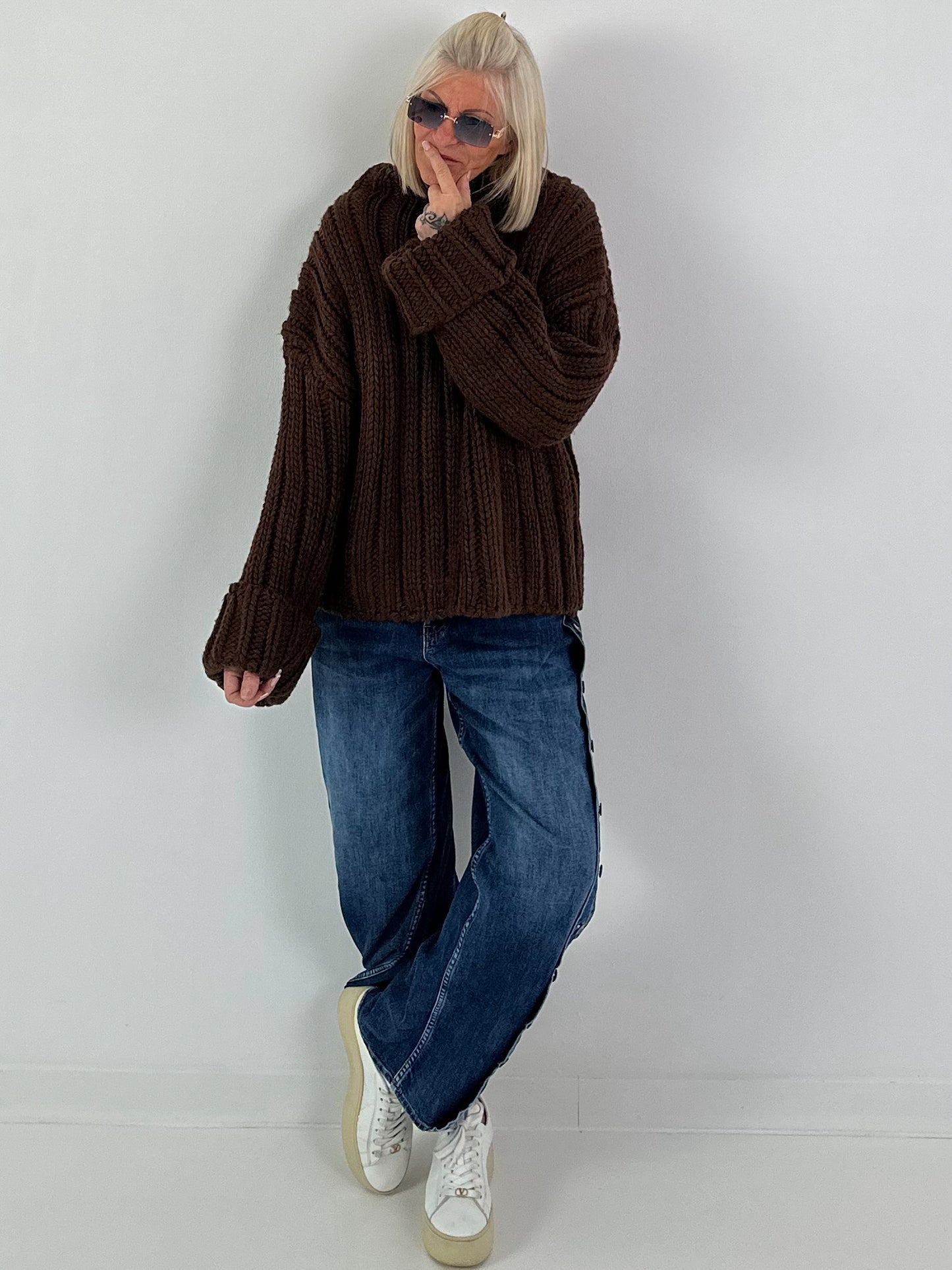 Chunky knit sweater - mocha
